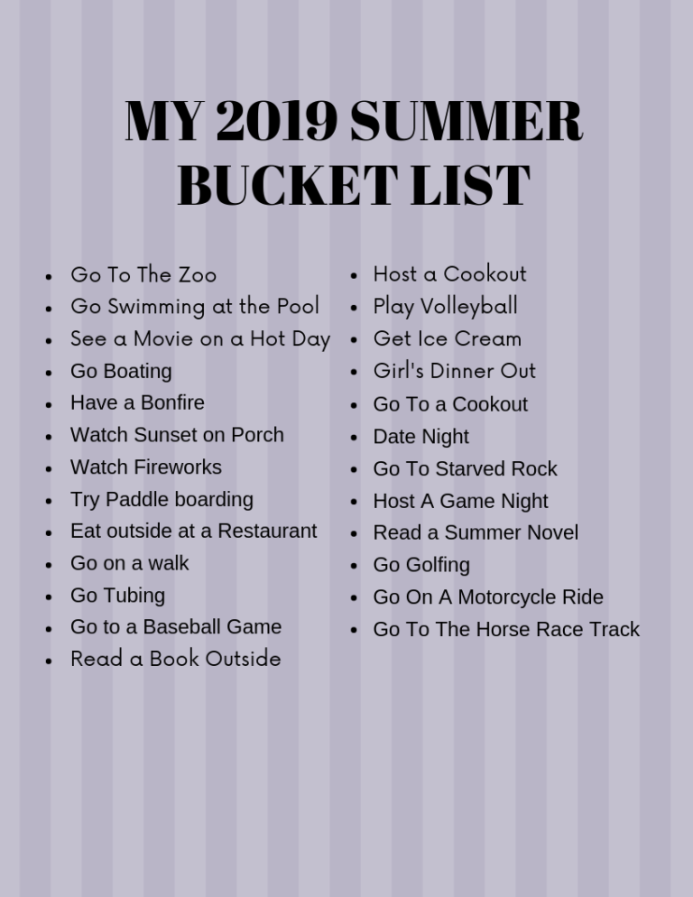 My Summer Bucket List - Tomorrow is a Mother Day