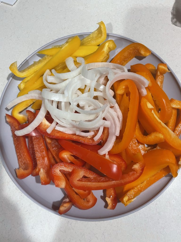Peppers and Onions before