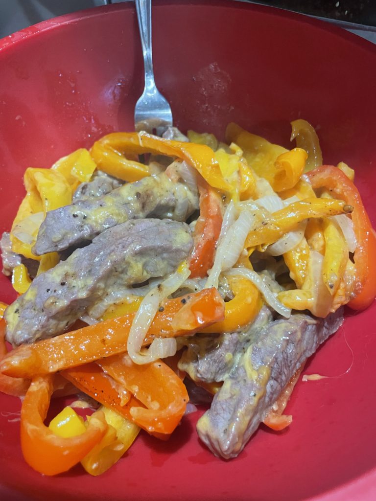 Steak, Peppers, and Cheese Recipe Cooked