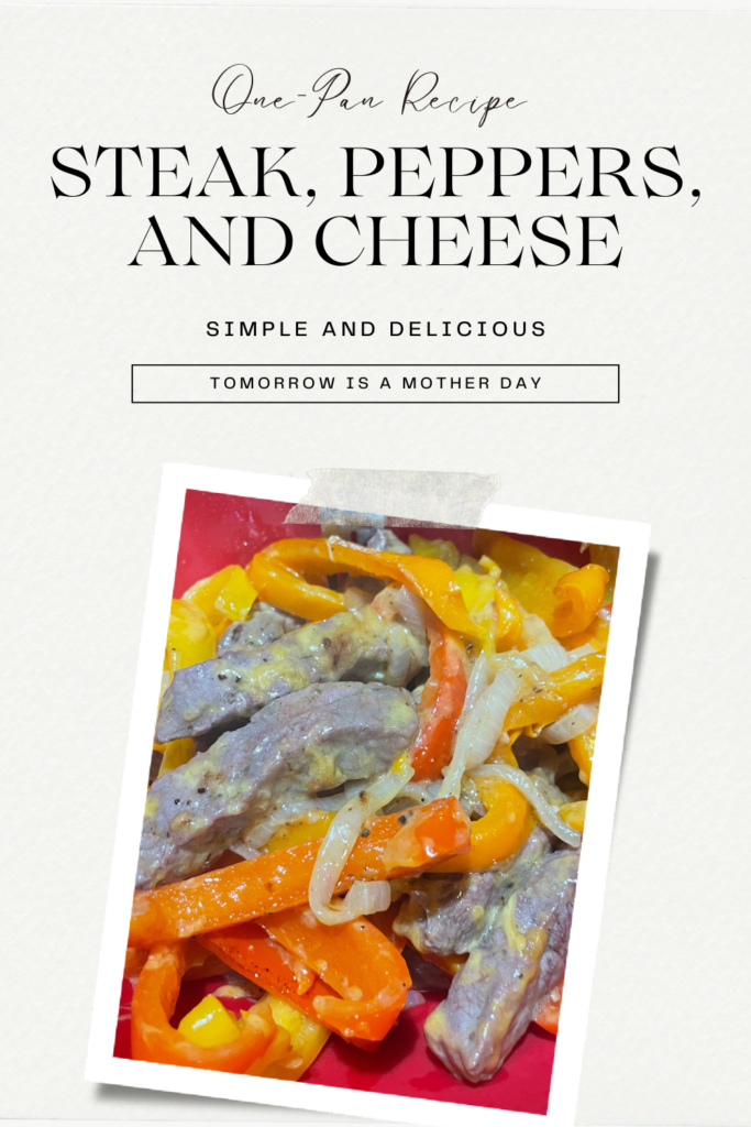 One-Pan Steak, Peppers, and Cheese Recipe Pin 4