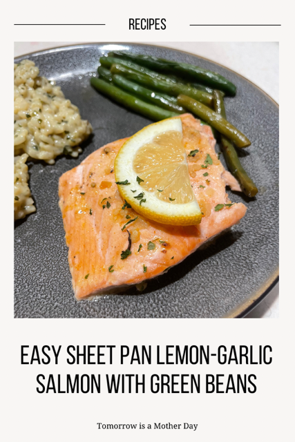 Easy Sheet Pan Lemon-Garlic Salmon with Green Beans Pin