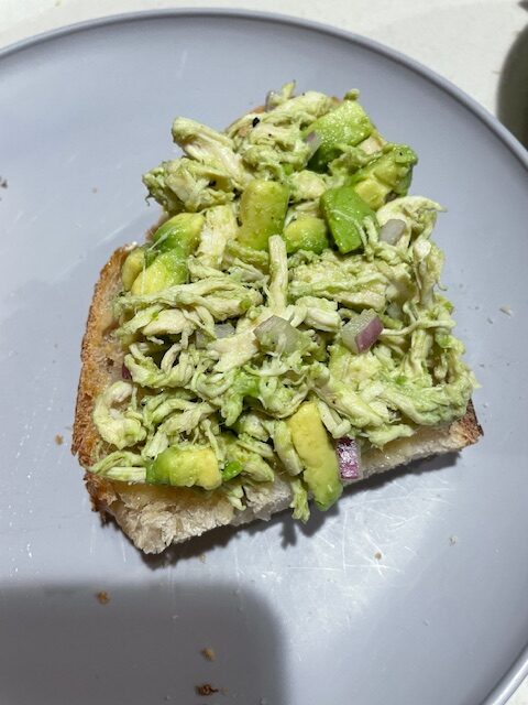 salad on top of bread